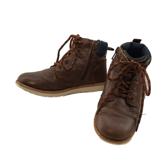 SONOMA Brown High Top Lace-up w/Zip Side Boots—Size Little Boys—13 - Picture 1 of 17